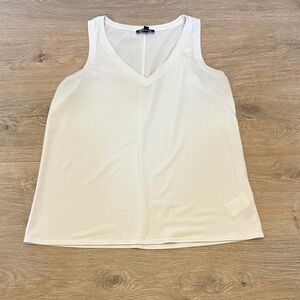 Express White V-Neck Tank Top